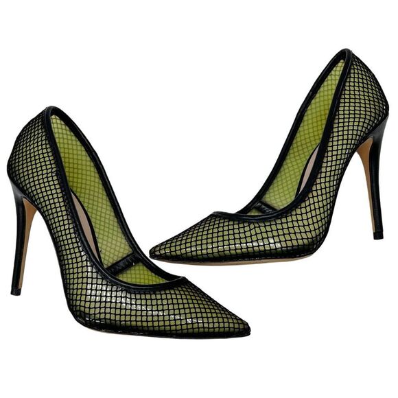 Aldo Horelia Mesh Almond Pointed Toe Pump Heels Light Yellow Size 7.5 - Picture 6 of 13